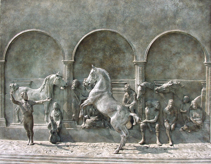 Prix Bois le Roi, bas-relief trois chevaux, dit &quotCeux qui regardent" (Frédéric Jager)